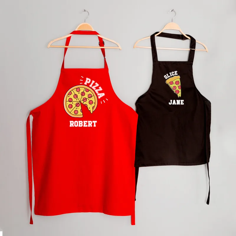 Pizza Slice Design Father's Day Gifts Daddy and Me 2 Pcs Kitchen Apron Matching Set