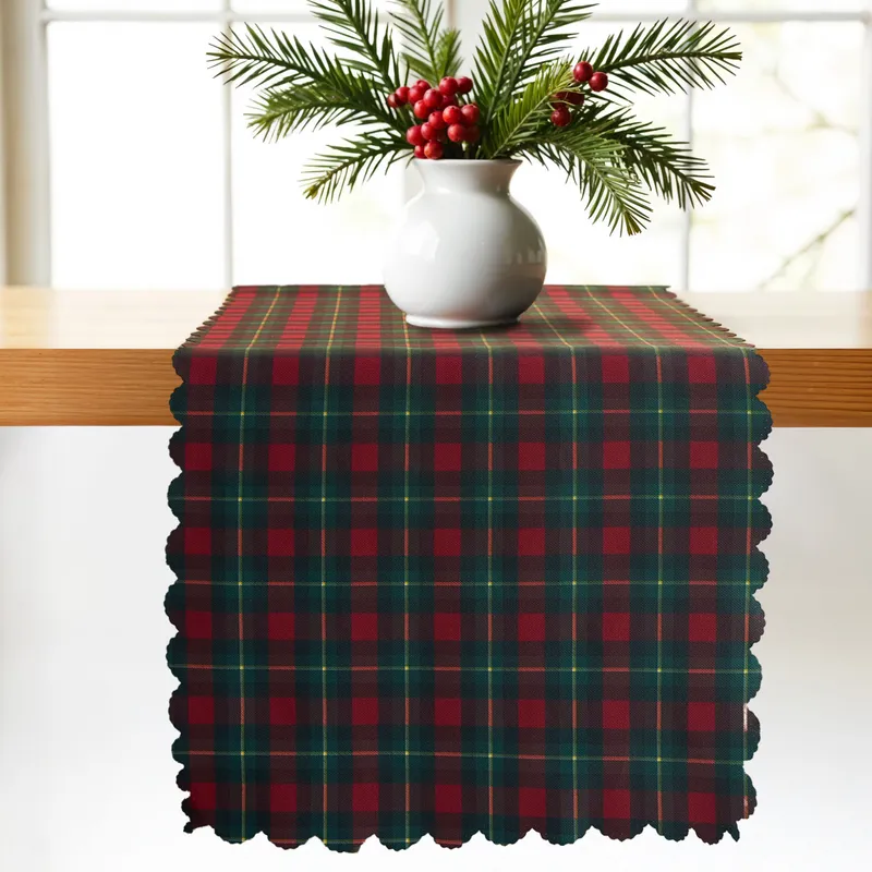 Plaid Decorative Table Runner for Festive Home Decor