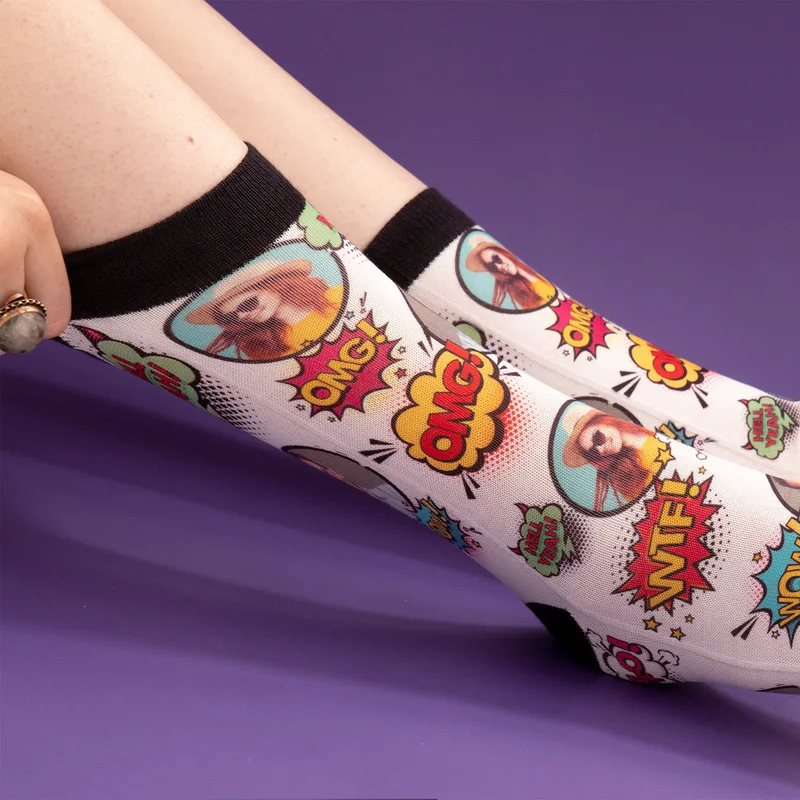 Personalised Pop Art Comic Photo Socks for Any Occasion