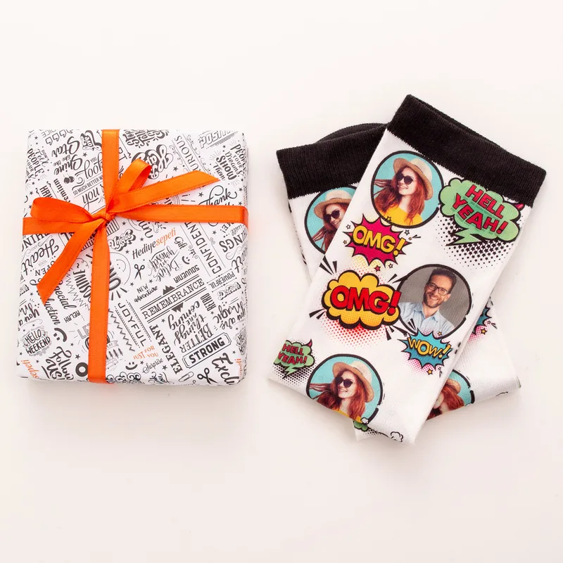 Personalised Pop Art Comic Photo Socks for Any Occasion