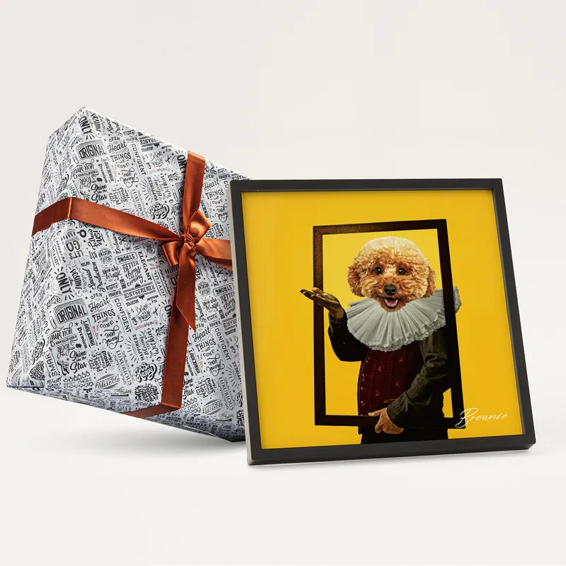 Pop Art Design Personalised Photo Printed Pet Portrait with Sticky Frames