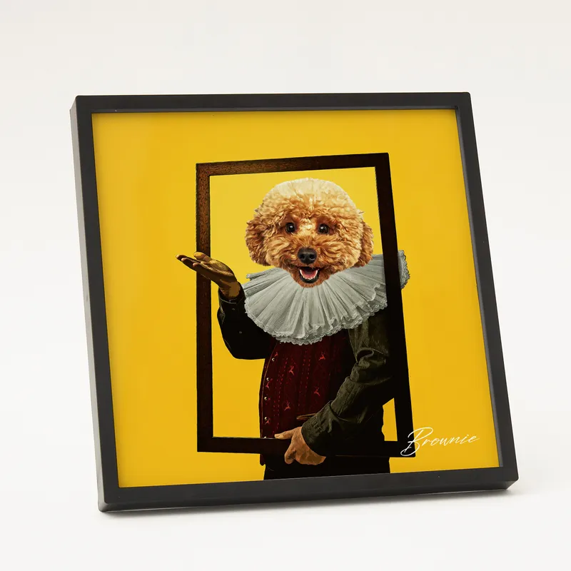 Pop Art Design Personalised Photo Printed Pet Portrait with Sticky Frames