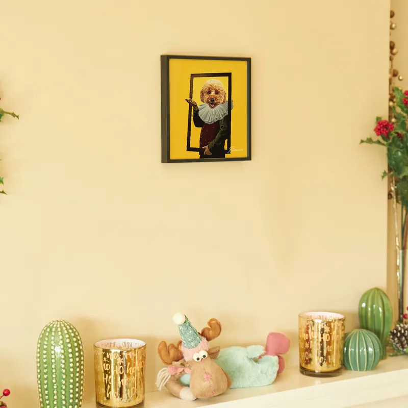 Pop Art Design Personalised Photo Printed Pet Portrait with Sticky Frames