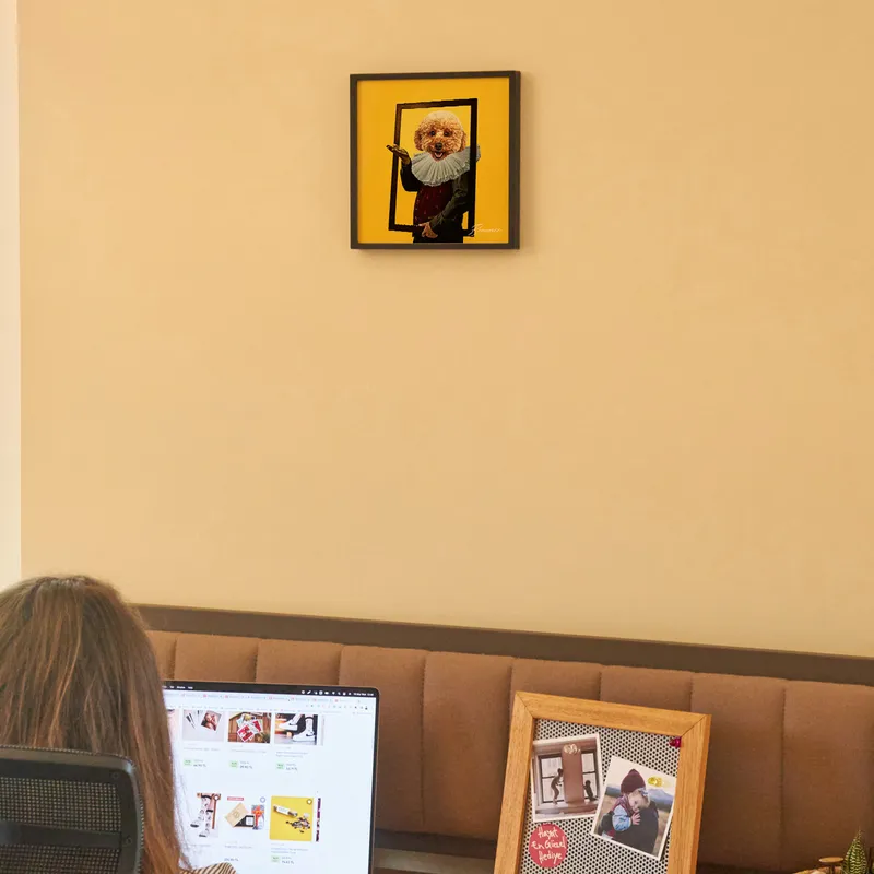 Pop Art Design Personalised Photo Printed Pet Portrait with Sticky Frames