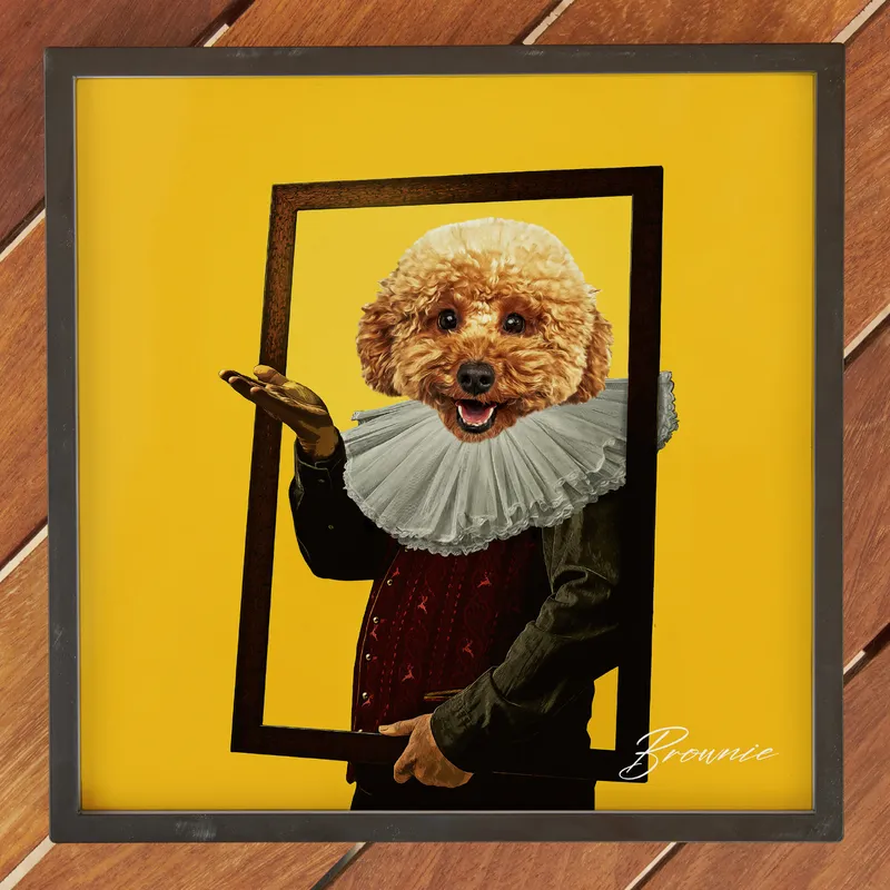 Pop Art Design Personalised Photo Printed Pet Portrait with Sticky Frames