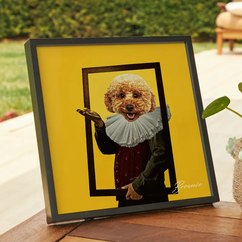 Pop Art Design Personalised Photo Printed Pet Portrait with Sticky Frames