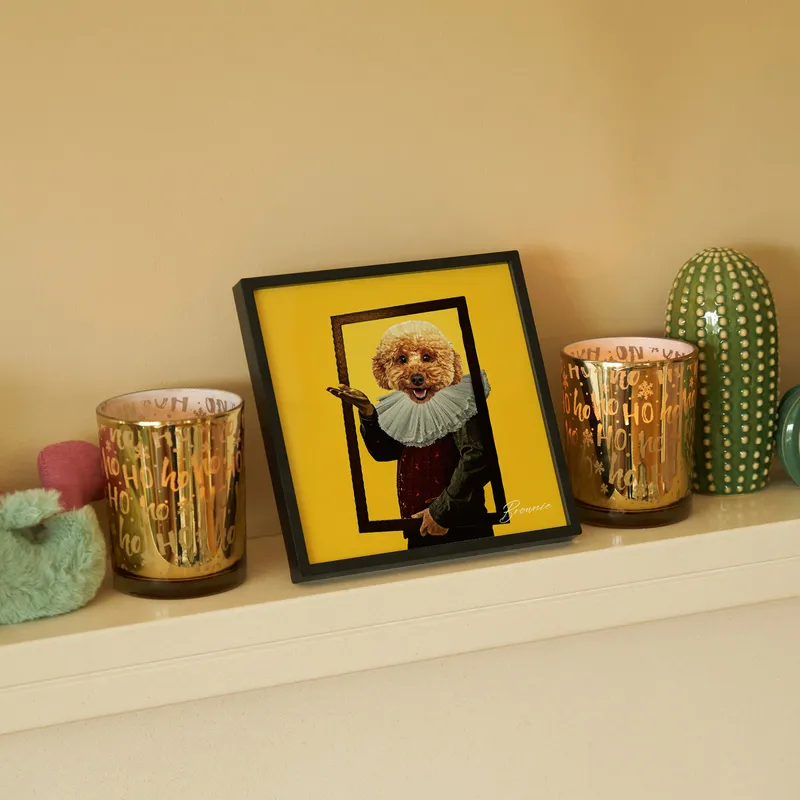 Pop Art Design Personalised Photo Printed Pet Portrait with Sticky Frames