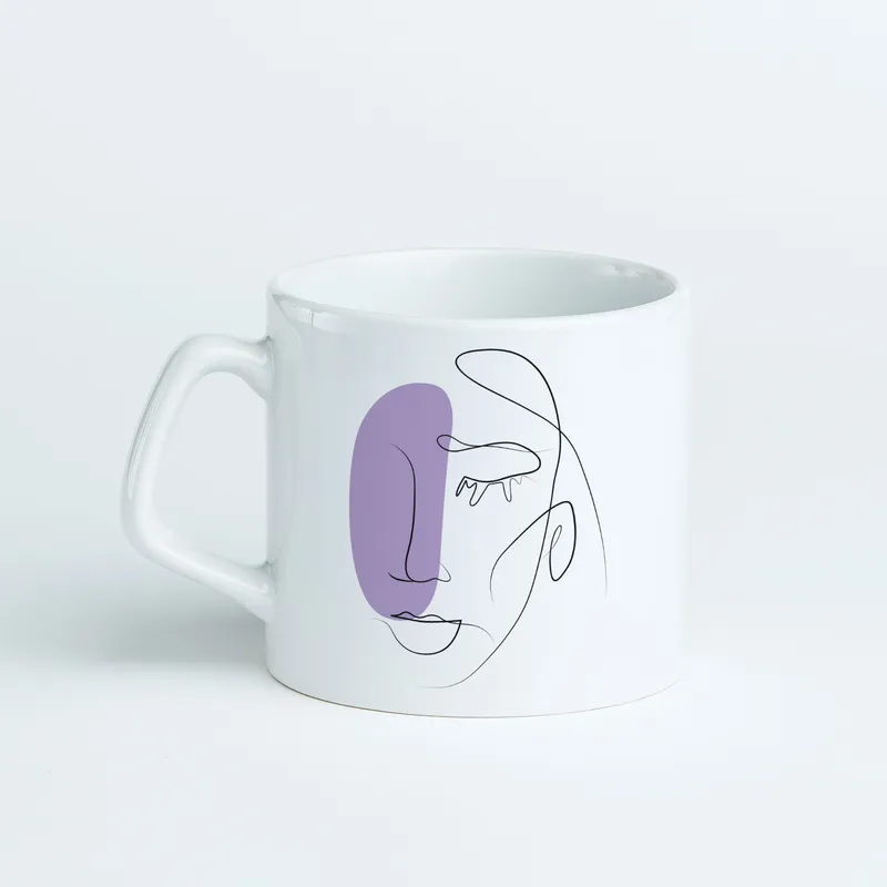Porcelain Coffee Mug with Minimalist Design