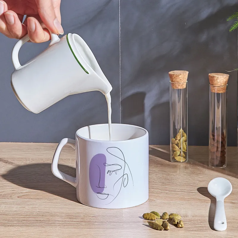 Porcelain Coffee Mug with Minimalist Design