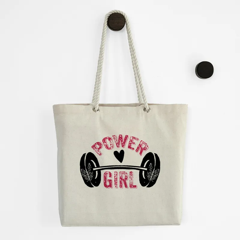 Power Girl Women Canvas Shoulder Tote Bag