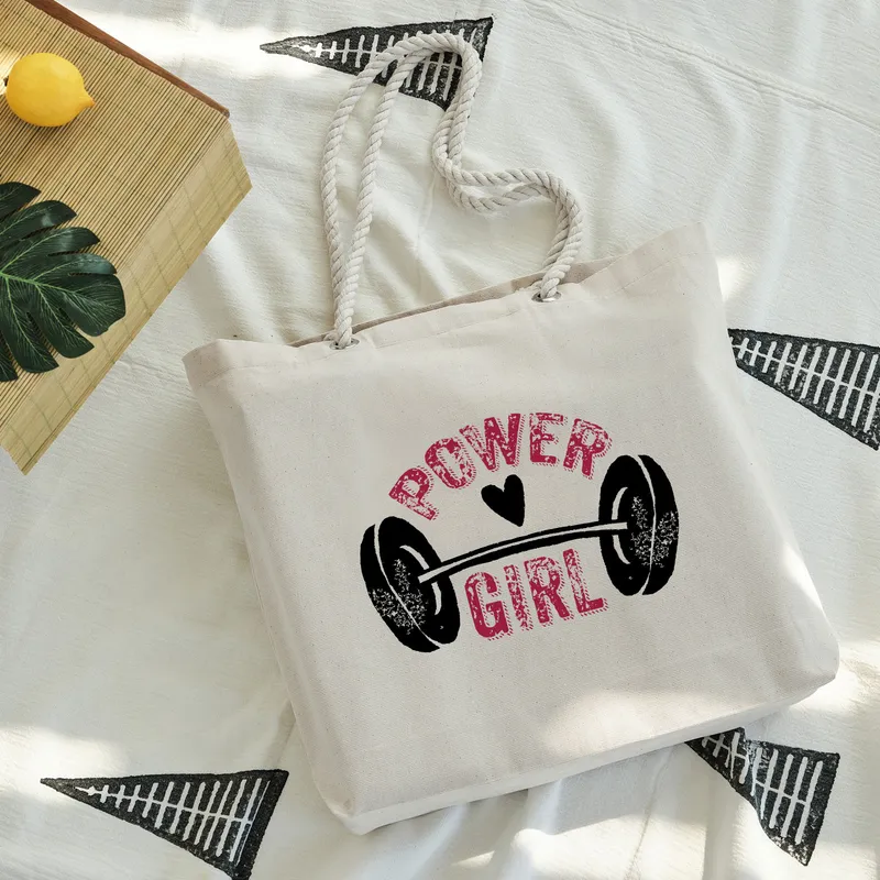 Power Girl Women Canvas Shoulder Tote Bag