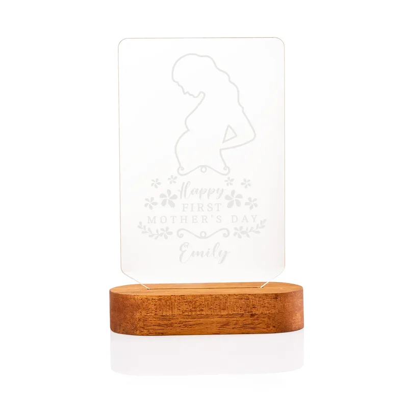 Personalised First Mother's Day 3D LED Lamp for Pregnant Wife