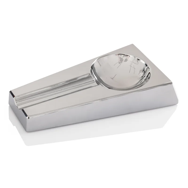 Premium Personalized Metallic Silver Aluminum Cigar Ashtray