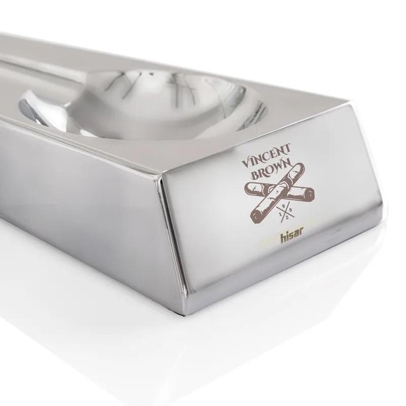 Premium Personalized Metallic Silver Aluminum Cigar Ashtray