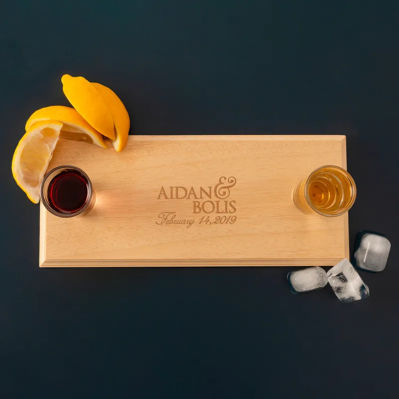 Presentation Tray Shot Glass Set for Valentine's Day Gift