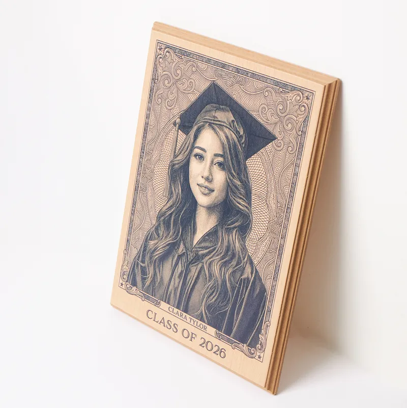 Printed Wood Photo Portrait Best Graduation Gift
