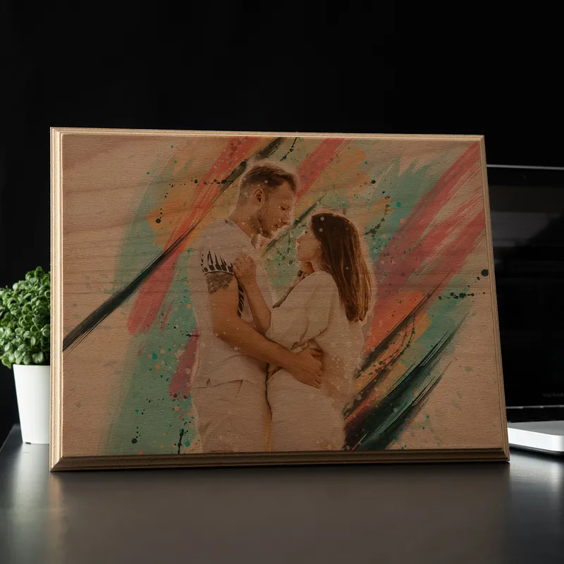 Printed Wooden Photo Frame for Couples