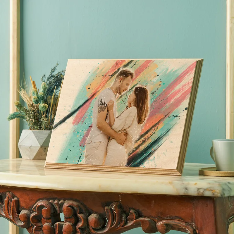 Printed Wooden Photo Frame for Couples