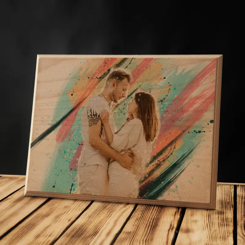 Printed Wooden Photo Frame for Couples