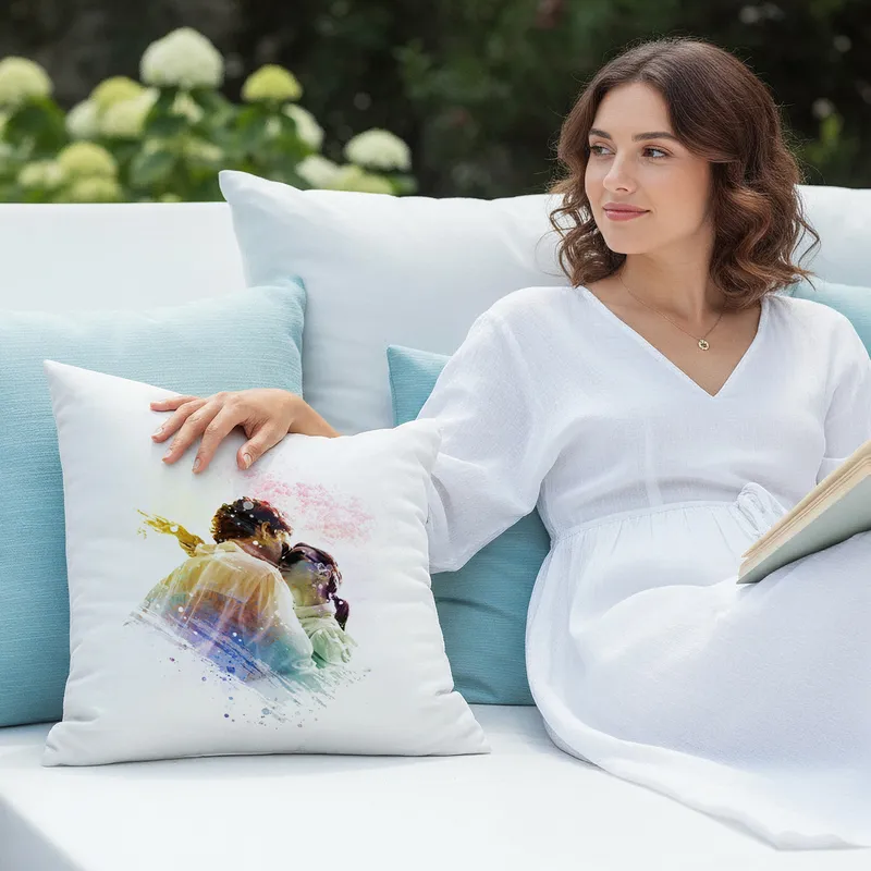 Rainbow Effect Photo Printed Cushion Pillow