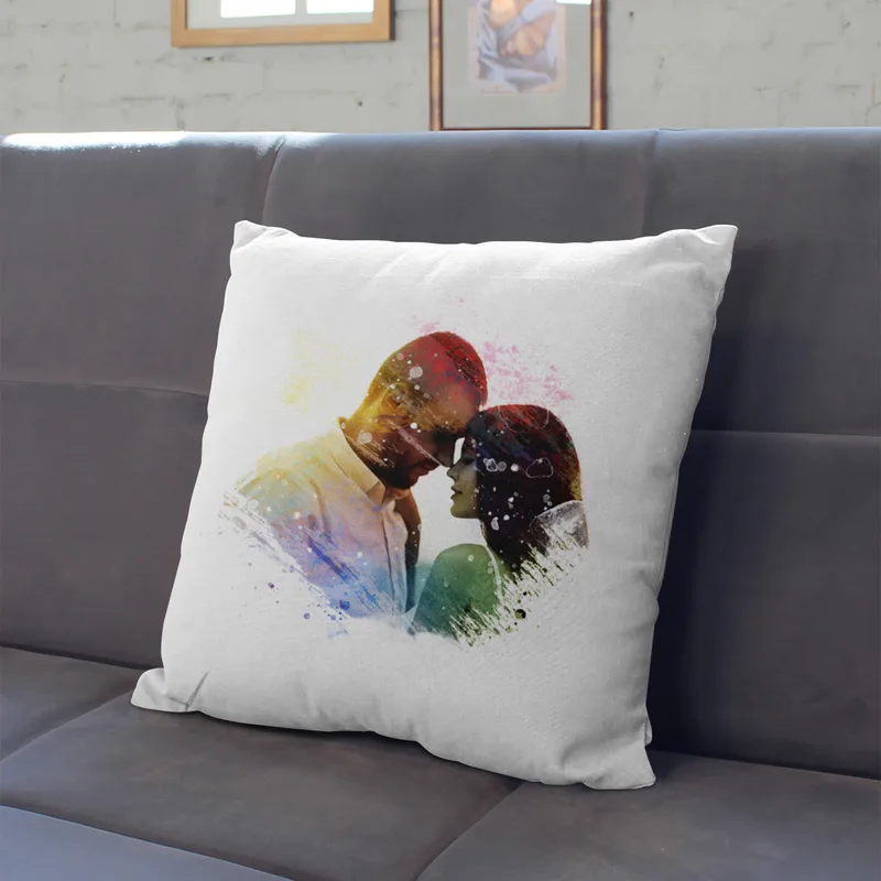 Personalised Rainbow Photo Cushion for Her