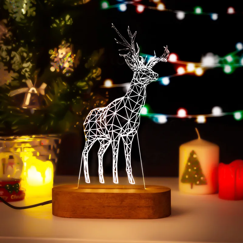 Reindeer 3D Design LED Christmas Themed Lamp