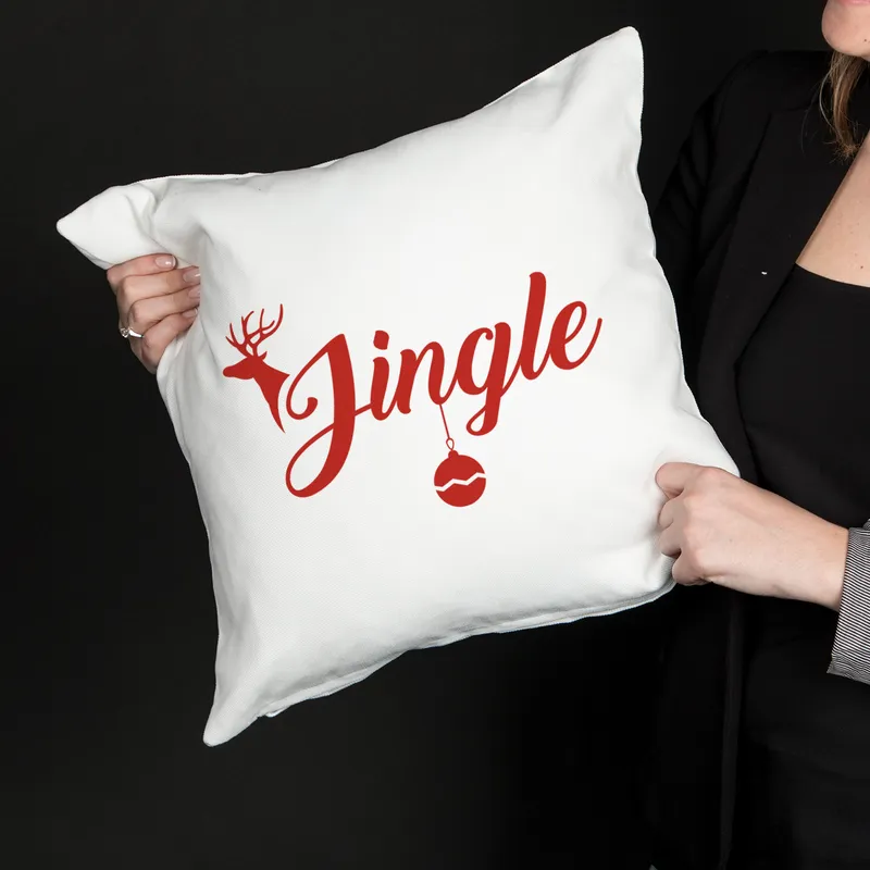 Reindeer Jingle Printed Christmas Pillow