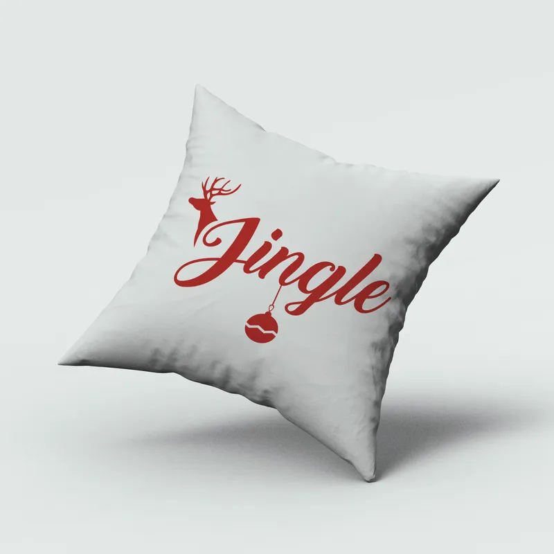Reindeer Jingle Printed Christmas Pillow