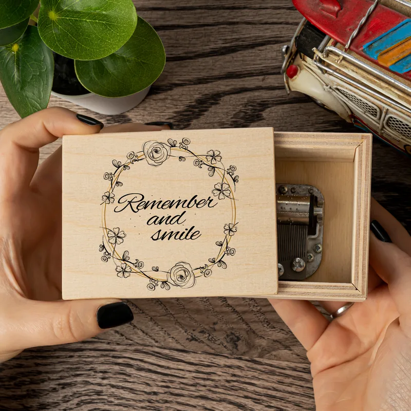 Remember And Smile Beautiful Memories Wooden Music Box