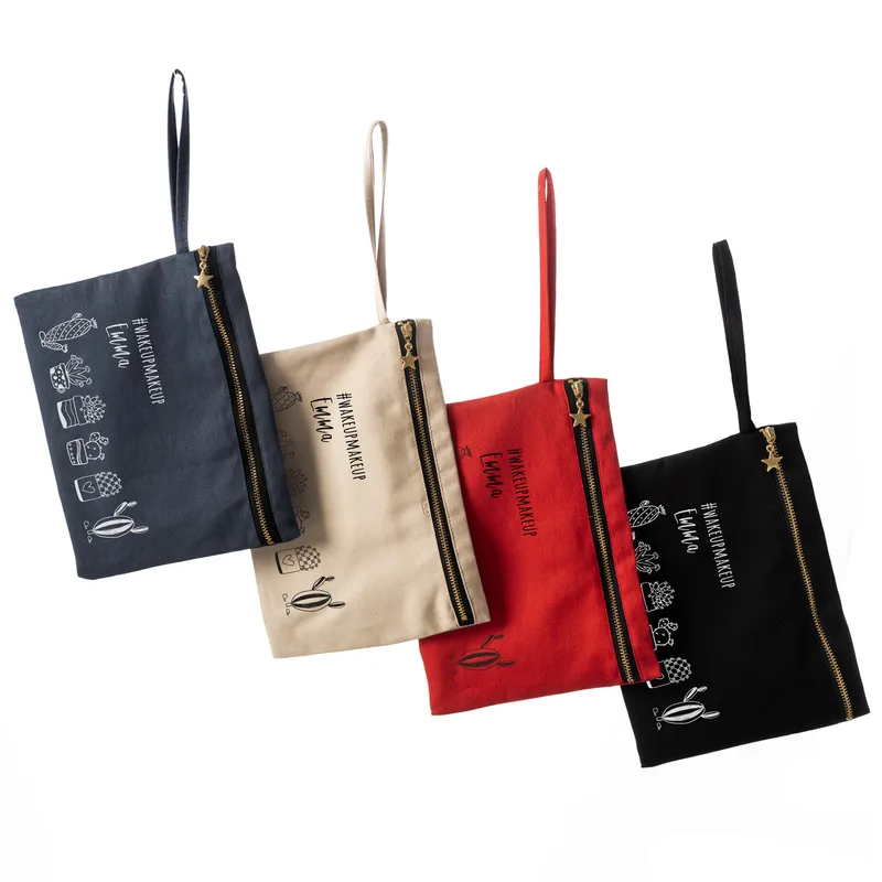 Personalised Retro Cactus Canvas Makeup Bag for Her