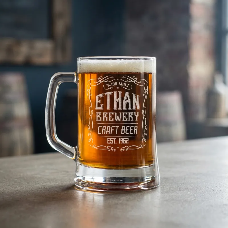 Retro Design Personalized Beer Mug