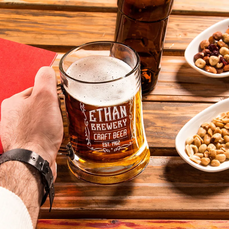 Retro Design Personalized Beer Mug