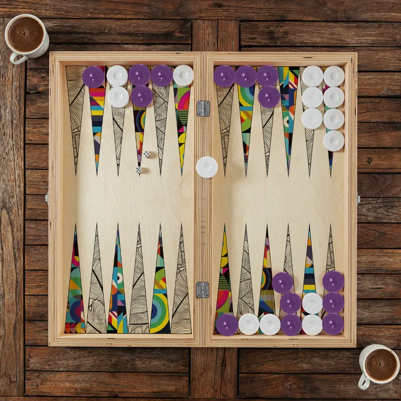 Personalised Retro Modern Backgammon Set for Adults and Teens