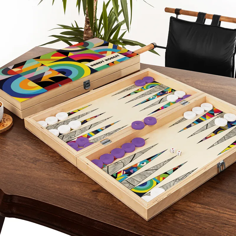 Personalised Retro Modern Backgammon Set for Adults and Teens