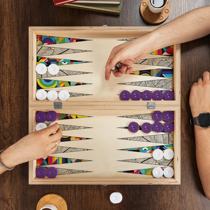Personalised Retro Modern Backgammon Set for Adults and Teens
