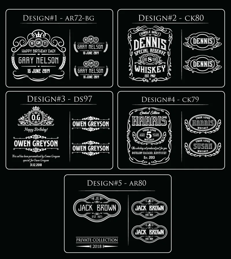 Retro Design Personalized Whiskey Decanter Set