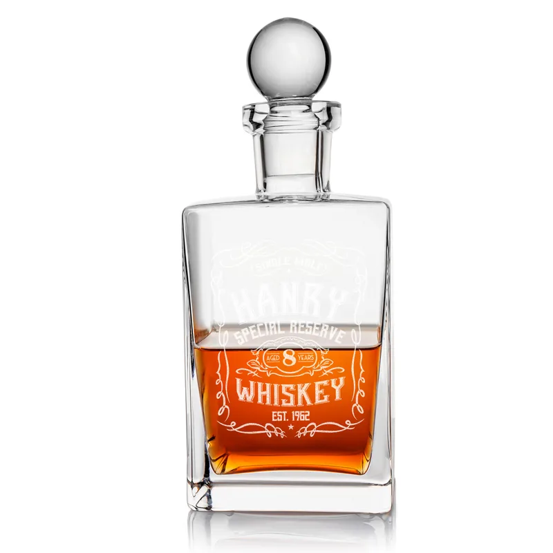 Retro Design Personalized Whiskey Set in Wooden Box