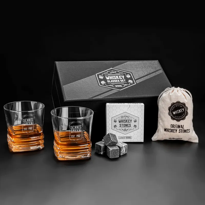 Retro Design Texas 2 Piece Whiskey Glasses Set