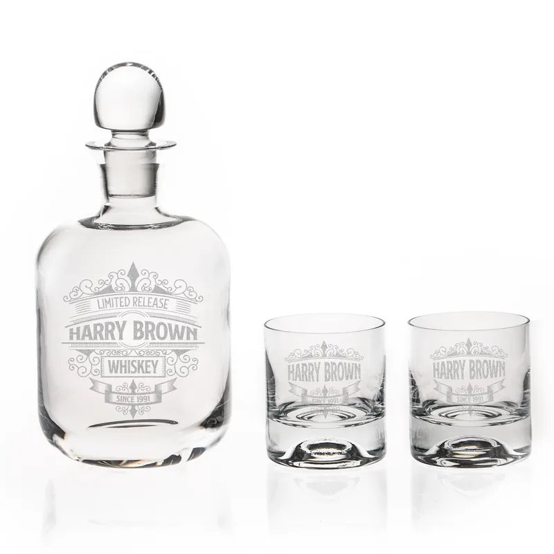 Vintage Whiskey Decanter Set - Personalised Gift for Men