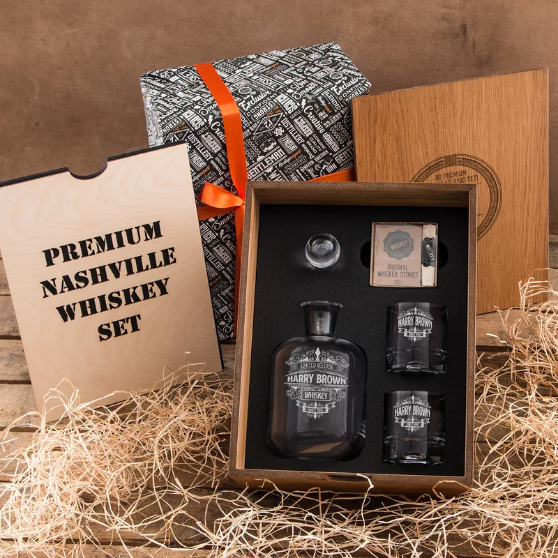 Vintage Whiskey Decanter Set - Personalised Gift for Men