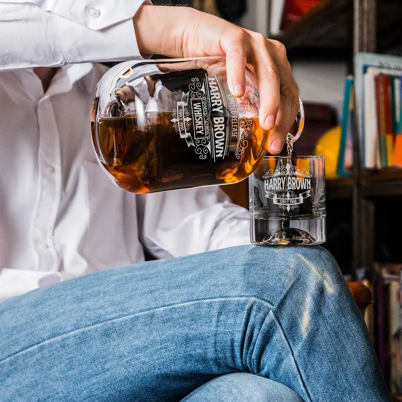 Vintage Whiskey Decanter Set - Personalised Gift for Men