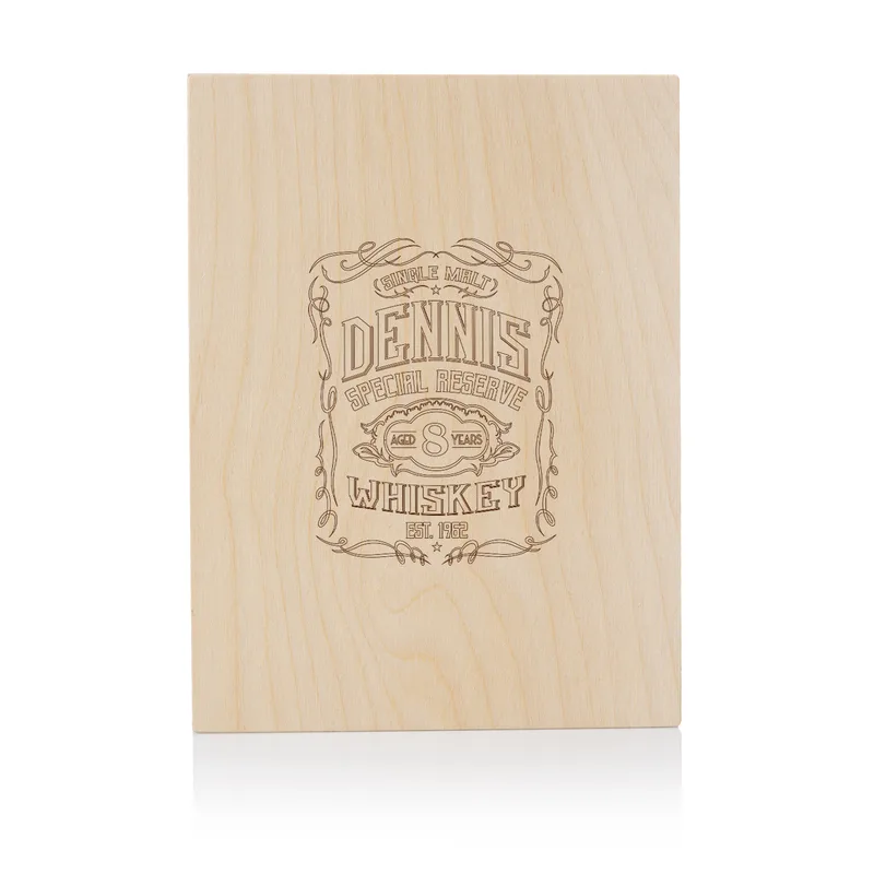 Retro Design Personalized Whiskey Glass Set Custom Wooden Box