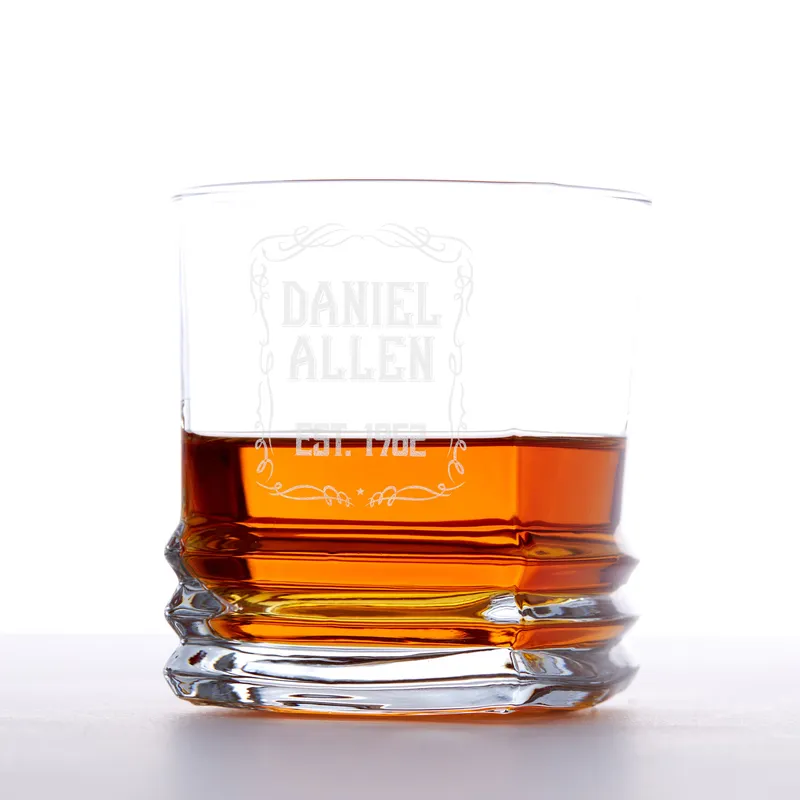 Personalised Texas Whiskey Glass Gift Set in Wooden Box