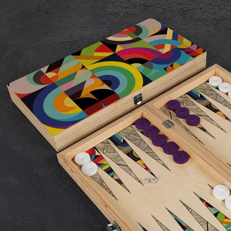 Retro Designed Handmade Modern Backgammon Set
