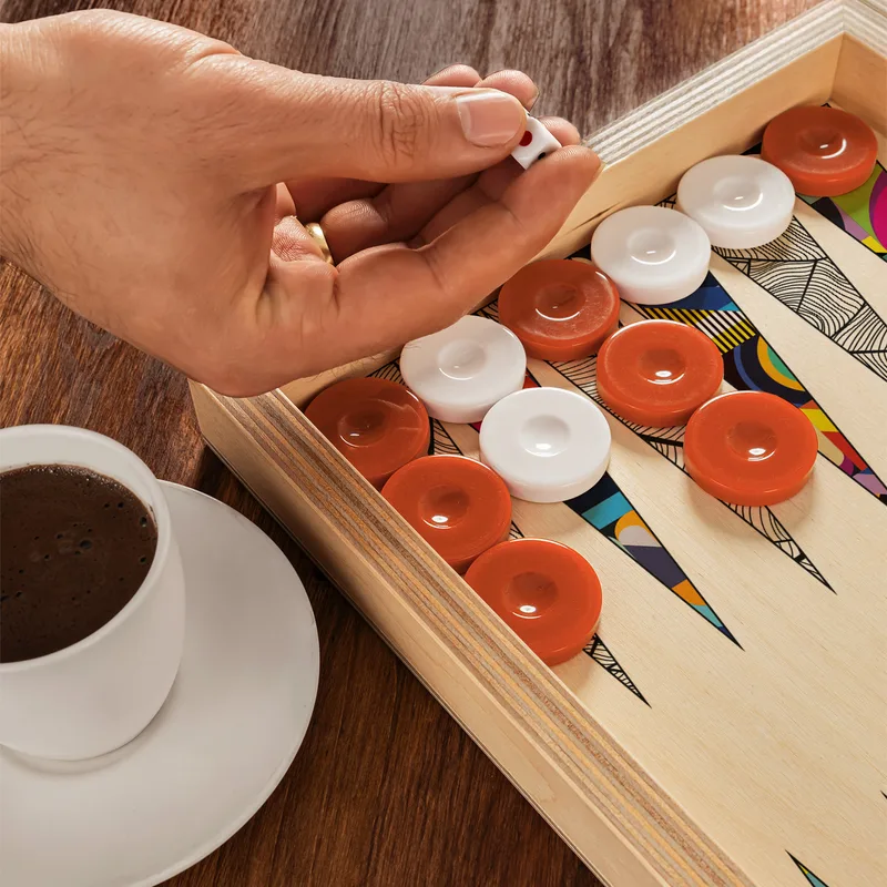 Retro Designed Handmade Modern Backgammon Set