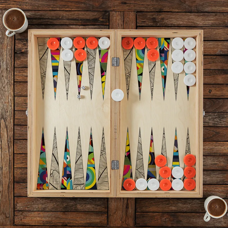 Retro Designed Handmade Modern Backgammon Set