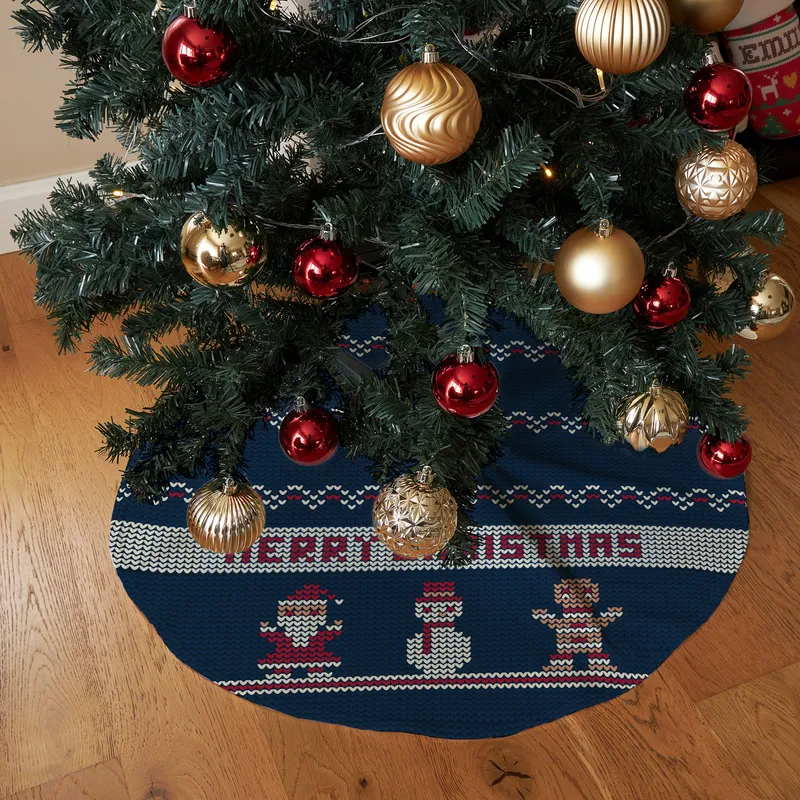 Retro Knitted Design Christmas Tree Skirt