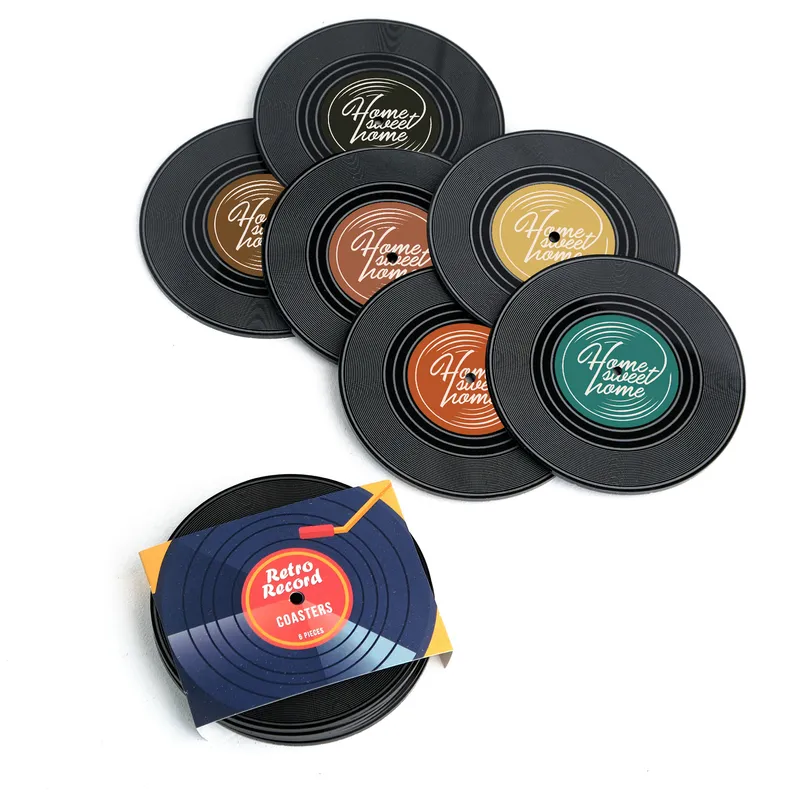 Retro Vinyl Coaster Set for Music Lovers