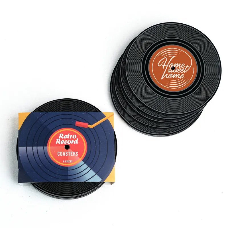 Retro Vinyl Coaster Set for Music Lovers