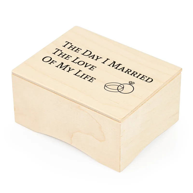 Anniversary Ring Design Wooden Music Box for Couples
